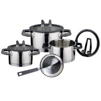 Elo Rondello Premium Topfset 4Tlg Edelstahl Induktion Glasdeckel Kochtopfset