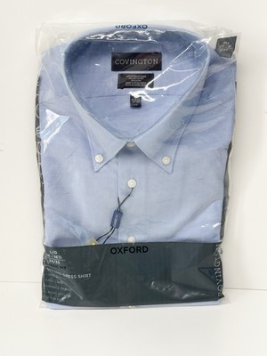 Covington Classic Fit 16-1/2 Performance Vintage Dress Shirt Blue Solid