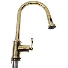 Signature Hardware 434084 Southgate Pull-Down Kitchen Faucet - Polished Brass