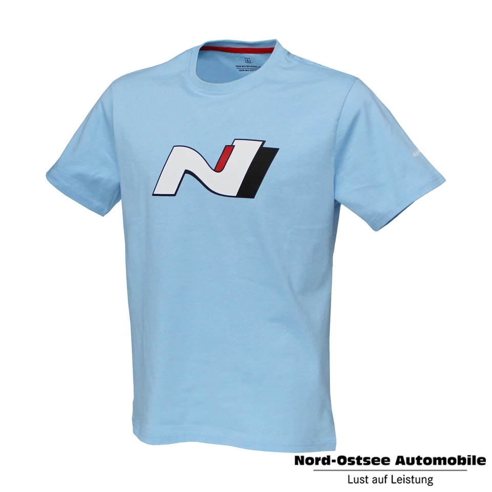 Original Hyundai N T-Shirt Performance blue geprägtem N-Logo 3D Rubber Print