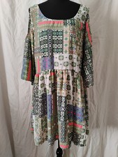 FREEWAY Babydoll Cold Shoulder Bell Sleeve Dress Size Large Made In USA