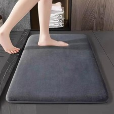 Super Absorbent Coral Velvet Bath Mat Non Slip Bathroom Floor Door Mat