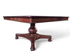 Antique Mahogany Dining Table William IV Pedestal Base 6 Seater