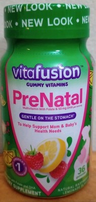 New/Sealed Vitafusion Prenatal Gummies 36 Count Bottle, Raspberry Lemon, 03/2026
