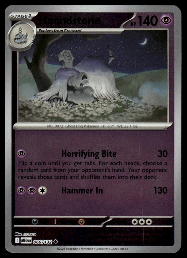 Houndstone ME01: Mega Evolution #066/132 Reverse Holo NM