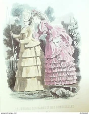 J.Dames & Demoiselles 1863 Fashion Engraving # 1002 (Old Fashion Plate)