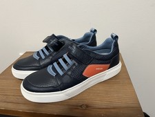 Geox Respira Kids Sneakers EU 39 US 6 Blue Orange Hook Loop NWOT