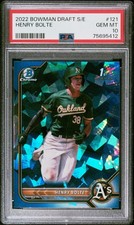 2022 Bowman Chrome Sapphire #121  RC 1st Bowman PSA 10 HENRY BOLTE POP# 5