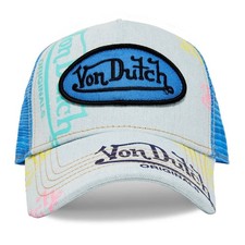 NEW Von Dutch Hat Light Denim Blue Trucker Mesh SnapBack Cap Retro unisex Y2K