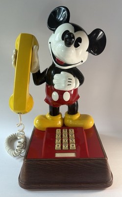 Vintage 1982 Mickey Mouse Telephone ATC Walt Disney Productions Working Phone 