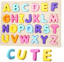 Alphabet Puzzles Wooden for Toddlers, ABC Learning Toys for Kids, Preschool Educ