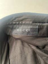 Gucci Men’s Black Pants Trousers Size 46R Made In Italy Rayon
