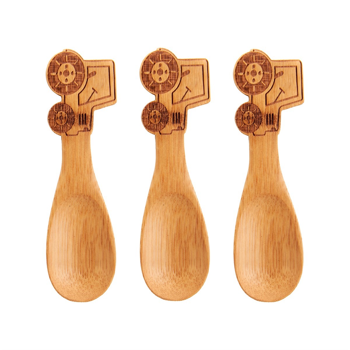 Tractor Bambboo Spoons-Set of 3, Löffel-Set, Traktor, Bambus