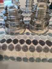 2-Armstrong DP 1 Clear Glass Insulator Made In USA Vintage, Paperweight Man Cave