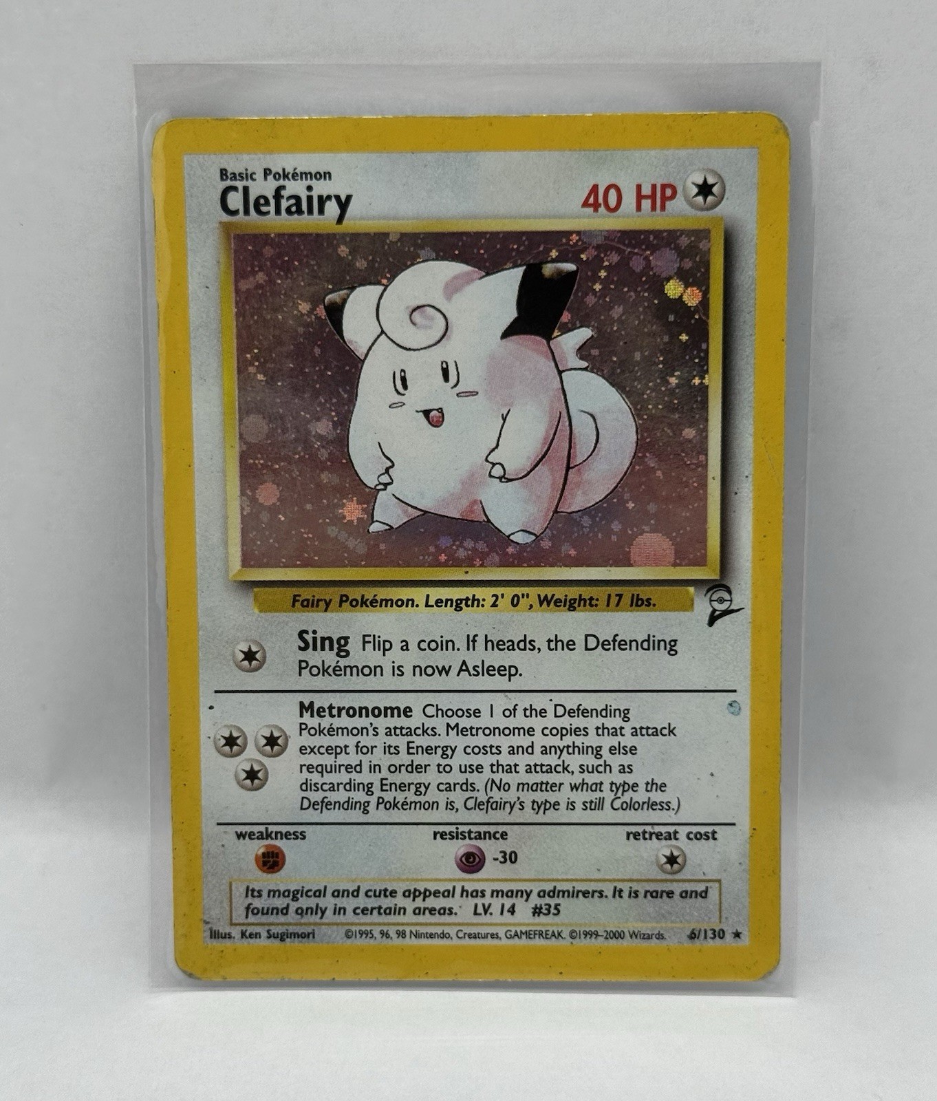 Pokémon TCG Clefairy #6/130 Holo Rare Unlimited Edition Base Set 2 MP