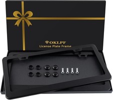 2 Pack Black License Plate Frame Black Aluminum License Plate Cover Matte Lice