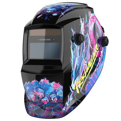 Solar Powered Auto Darkening Welding Helmet Wide Shade 4/9-13 TIG MIG ARC