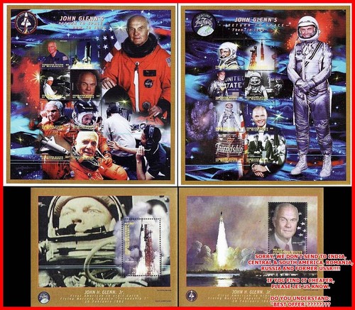 💲 PALAU/MICRONESIA 1998 SPACE-JOHN GLENN x40 S/S + 20 M/S mnh CV$540 wholesale