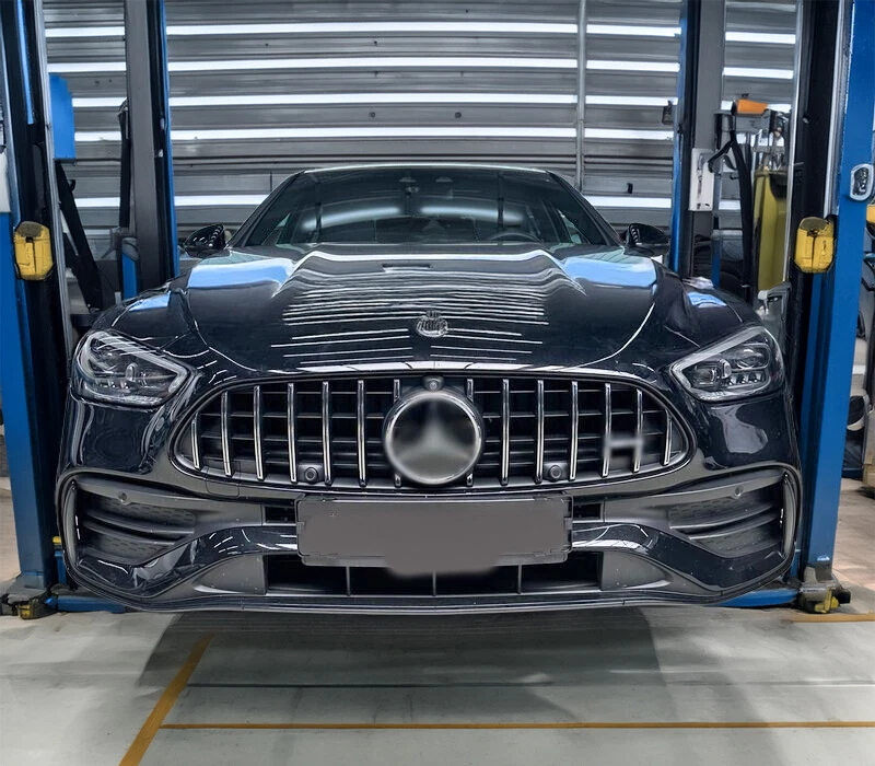 For Mercedes Benz C200 C300 C43 AMG Line 2022-2024 Chrome Front Bumper Grille - Image 2 of 4