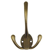 Three Prongs Coat Hooks Double Rustic