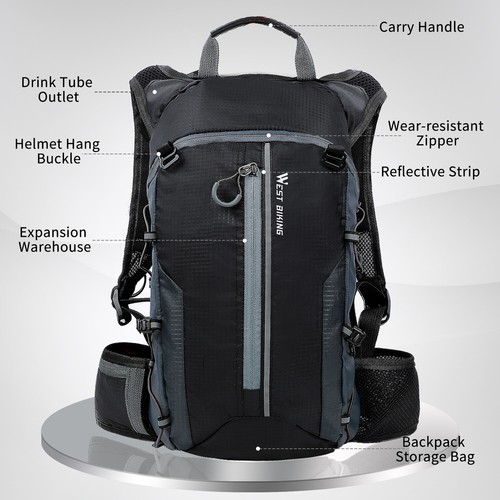 West Biking 10L Radfahren Sport Hydratation Pack Rucksack Tasche Wasserdicht - Bild 10 von 40
