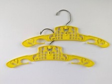 Two Vintage 1980's Baby Infant Kids Plastic Yellow Lamb Design Clothes Hanger