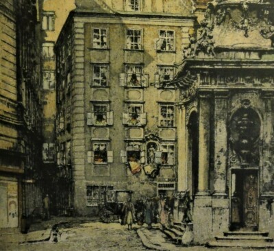 Robert KASIMIR (1914-2002) TOP-Farb-Radierung: DIE PETERSKIRCHE IN WIEN, AUSTRIA