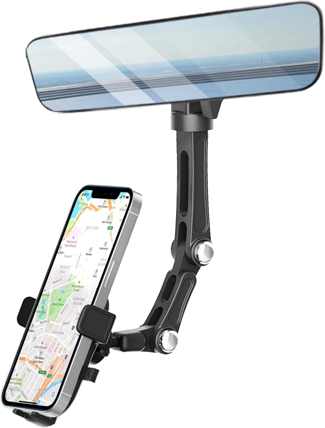 Car Rearview Mirror Phone Mount Holder for Safe Driving  