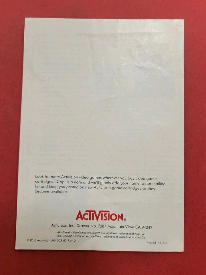 Boxing Activision 1980 Manual Instructions Booklet Insert ONLY - Image 2 of 2
