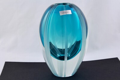 WATERFORD EVOLUTION AQUA HAZE (BLUE) 7'' VASE   MINT
