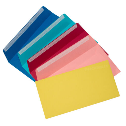 Pack of 20 DL Coloured Plain Envelopes 120gsm Quality 220mm x 110mm Wedding Set - Afbeelding 1 van 22