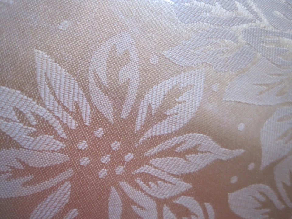 Sultans Linens Fabric Tablecloth POINSETTIA Gold 52x70" RECTANGLE - Image 2 of 2