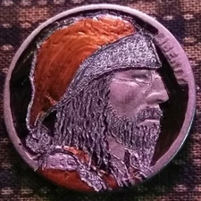 Hobo Nickel hand carved original by J&M Tarantula Hobo quarter as saint Nick