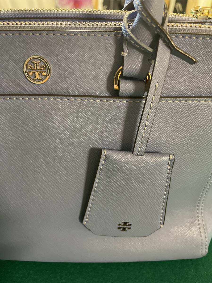 Tory Burch Robinson Small Metallic Double Zip Tote 48907 Light