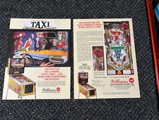 2  1988 FACTORY ORIGINAL WILLIAMS TAXI PROMO PINBALL FLYERS  NOS