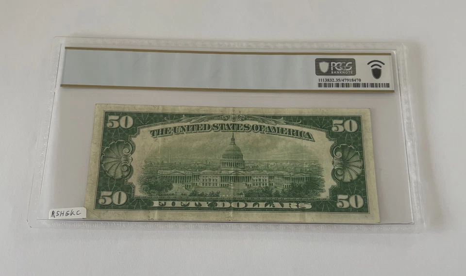 1928 -$50  -FEDERAL RESERVE NOTE CHICAGO   PCGS CHOICE VF 30 - Image 2 of 2