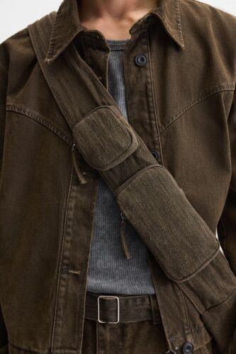 BOLSO TELA ZARA HOMBRE NUEVA YORK EDICIÓN LIMITADA MARRÓN NUEVO CON ETIQUETAS - Imagen 3 de 7