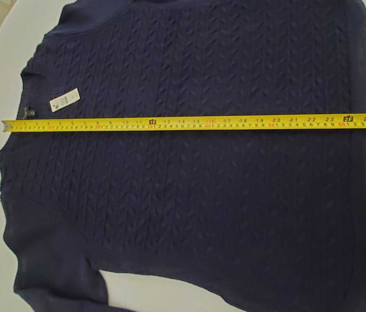 Pull XXL marine coton manches longues - Vêtements