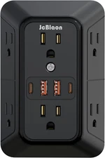 USB Wall Charger Power Strip Surge Protector with 4 USB Ports (2 USB C) Plug Ext