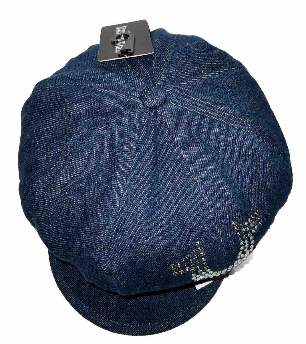 True Religion Hat Cap Newsboy Dark Denim Blue Adults One 