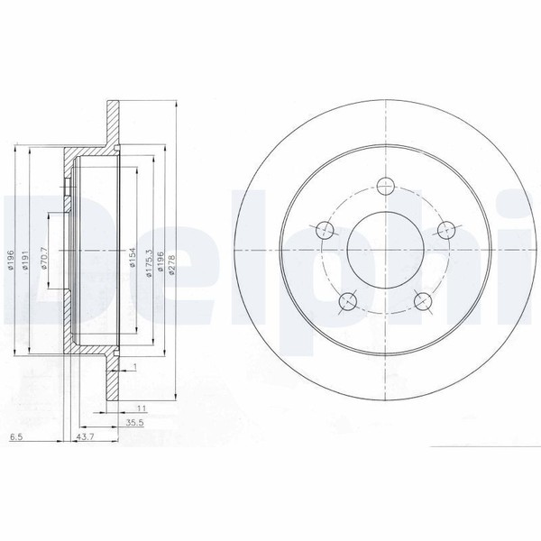 2X Delphi BG3143 Bremsscheibe FüR Buick Chevrolet Opel Pontiac-image