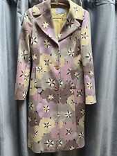 Missoni Multi Colour 100% Wool Bold Floral Print Collared Formal Lined Coat Uk10