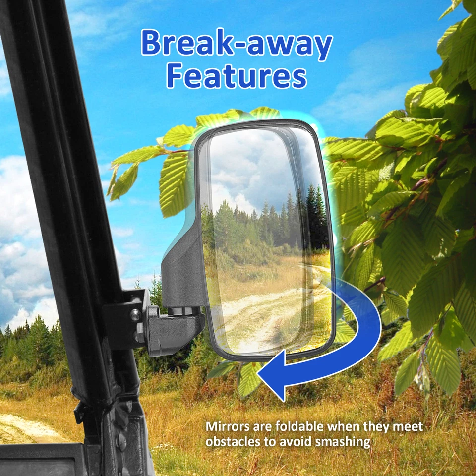 2PCS Side Folding Rear View Mirrors For Can-Am Defender HD5/HD7/HD8/HD9/HD10 MAX - Image 4 of 4
