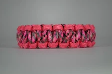 550 Paracord Survival Bracelet Cobra Pink/Pink Camo "Made in the USA"