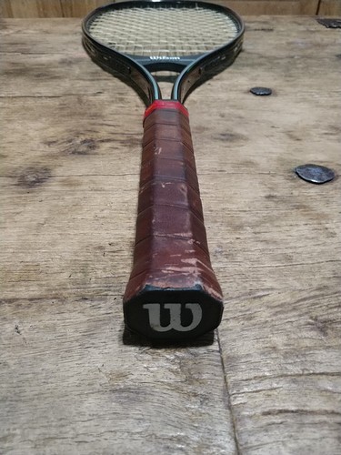 Vintage Wilson Defender Tennis Racquet 4-3/8" With Original Leather Grip & Cover - Bild 4 von 8