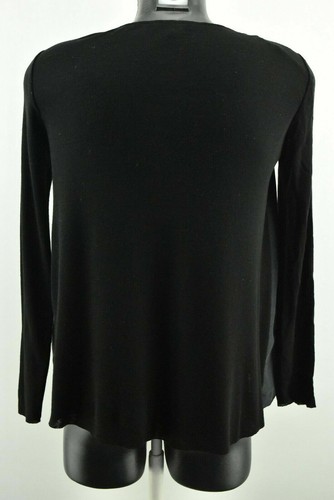COS Womens Blouse Long Sleeve Crew Neck Black Shirt 100% Wool size 36 - Picture 4 of 10