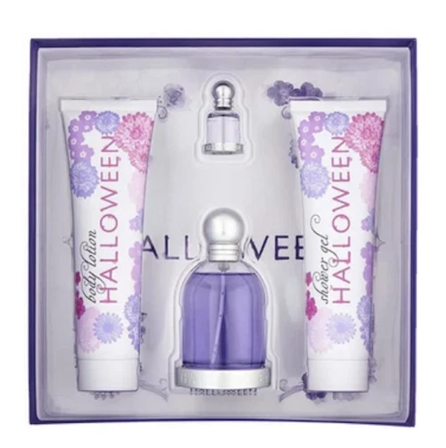 HALLOWEEN by J del POZO 4pc Set 3.4oz EDT Spr 5ozB Lotion 5oz S