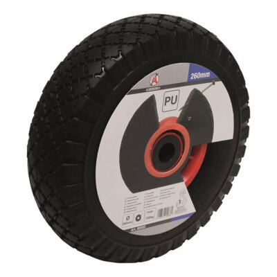 BGS-80650 I PU-Rad für Sackkarre / Bollerwagen, rot/schwarz, 260 mm