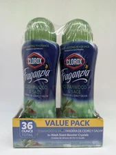Clorox Fraganzia Cedarwood & Sage In-wash Scent Booster Crystals 2 Bottles  NEW