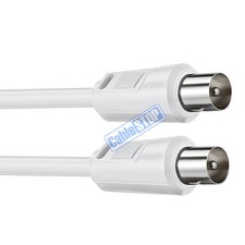 5m DOUBLE SHIELDED Coax Male to Male TV Aerial Coaxial Cable 75ohm WHITE